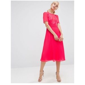 LAST CHANCE: ASOS • LACE AND PLEAT SKATER MIDI DRESS NWT